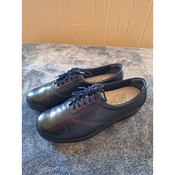 SAS Womans 7.5 N Black Tripad‎ Comfort Whisper Leather Oxford Shoes USA - Picture 1 of 12